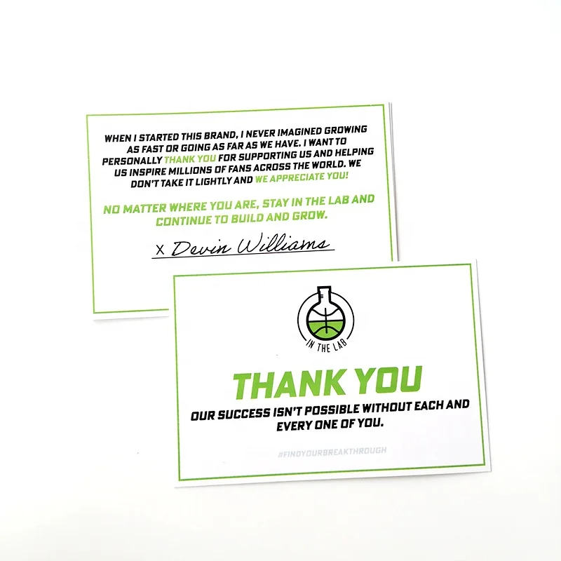 Custom Design Full Color Printing Greeting Card Thank You Cards