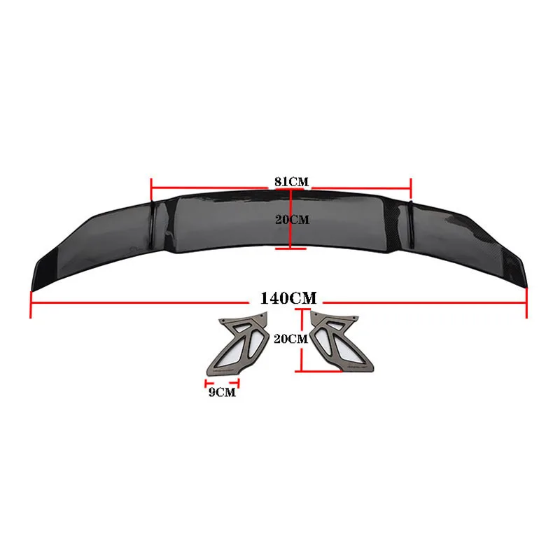 GT Carbon Black Tail Wing Racing Sedan Common Universally Wings Car Accessories Car Tail Exterior Trim 140CM ABS Spoilers Wing