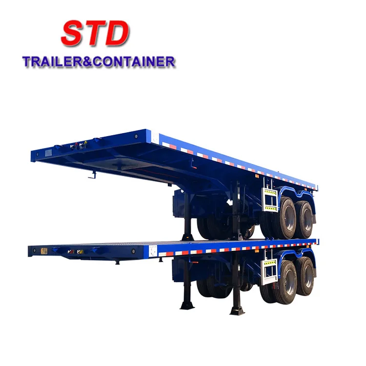 China 20 feet 2 axles flatbed semi trailer 20 feet flatbed trailer
