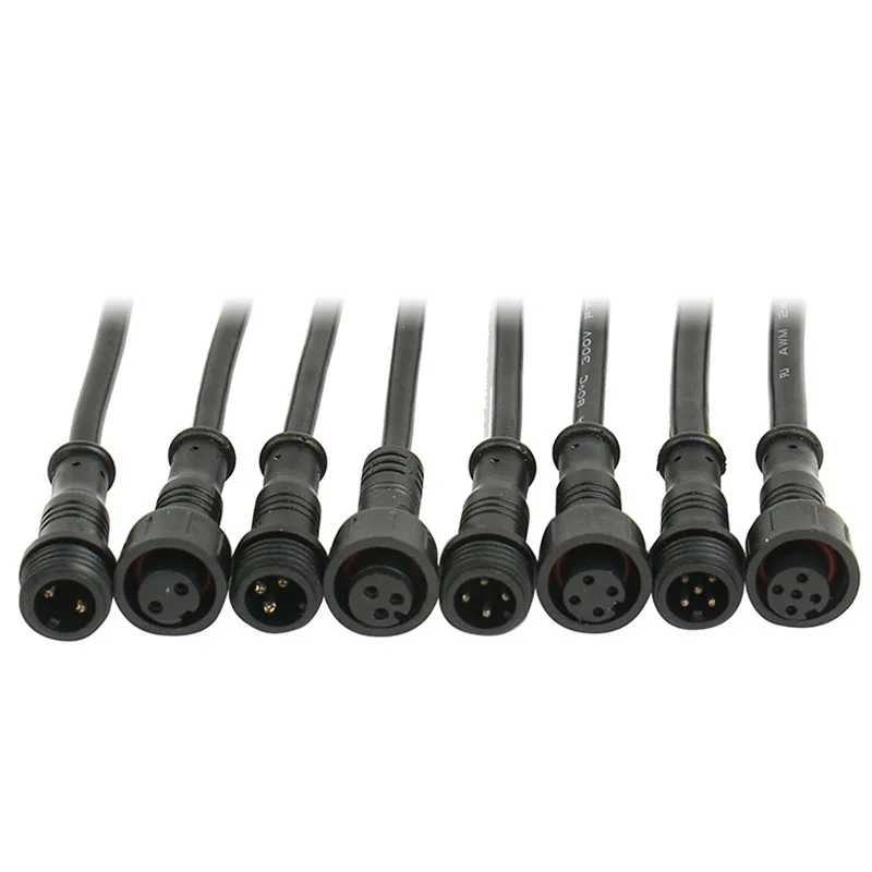 2-контактный 3-контактный разъем m12 4-контактный светодиодный кабель Водонепроницаемый IP67 Мужской и Женский Разъем водонепроницаемые удлинительные кабели водонепроницаемый