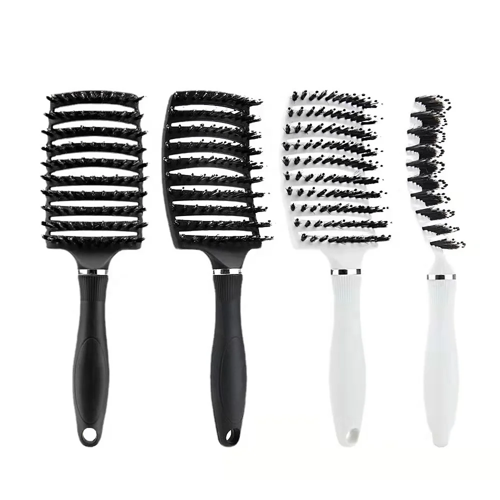 Professional  Salon boar bristles  Scalp Massage Combs Paddle wig Wet Hair Straighten brush Custom Extension Cushion Hair Brush