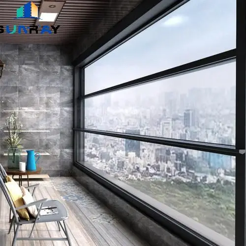 Child safety lock Smart sensor vertical lifting aluminum alloy window automatic balcony floor-to-ceiling balcony windows