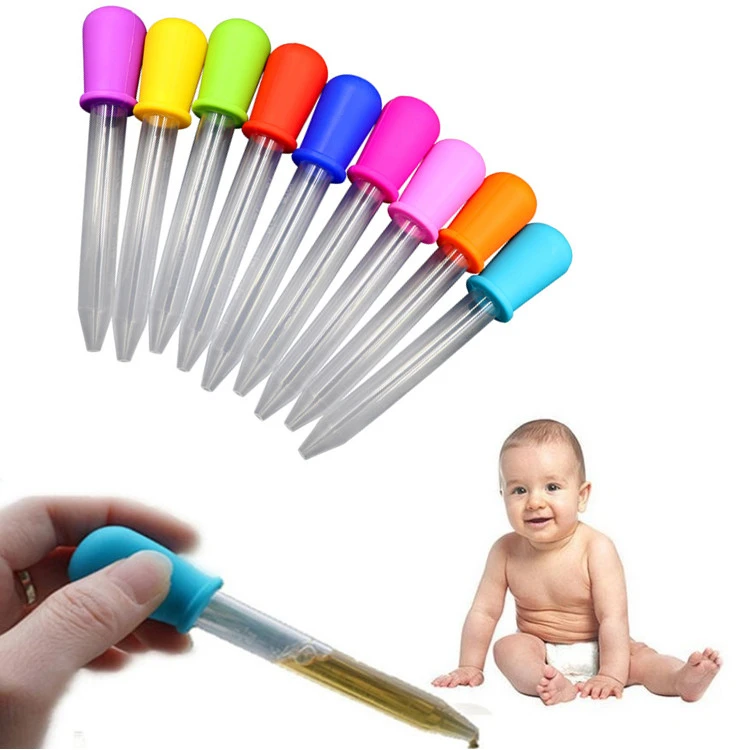 5ml Food Grade Silicone Plastic Pipettes Droppers Candy Color Silicone Liquid Droppers