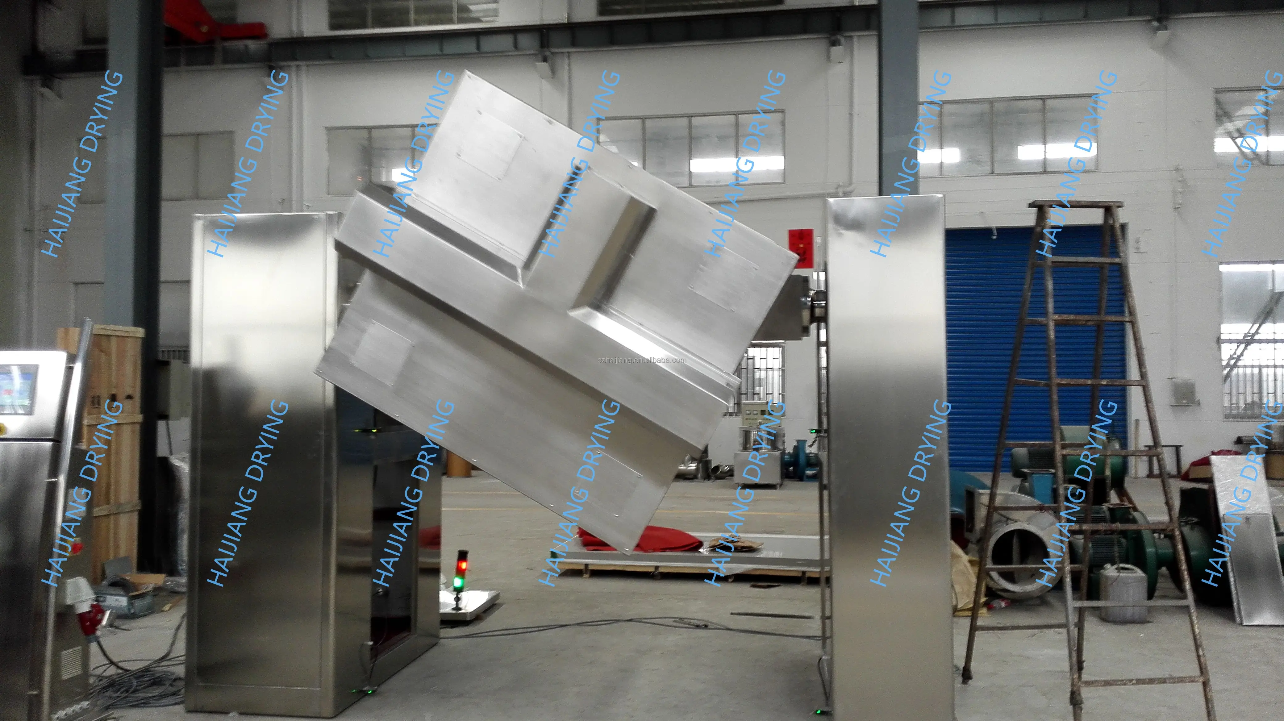 Customized HZD Type Automatic Lifting Hopper Mixer IBC Bin Blender System Powder Granule Mixing Machine