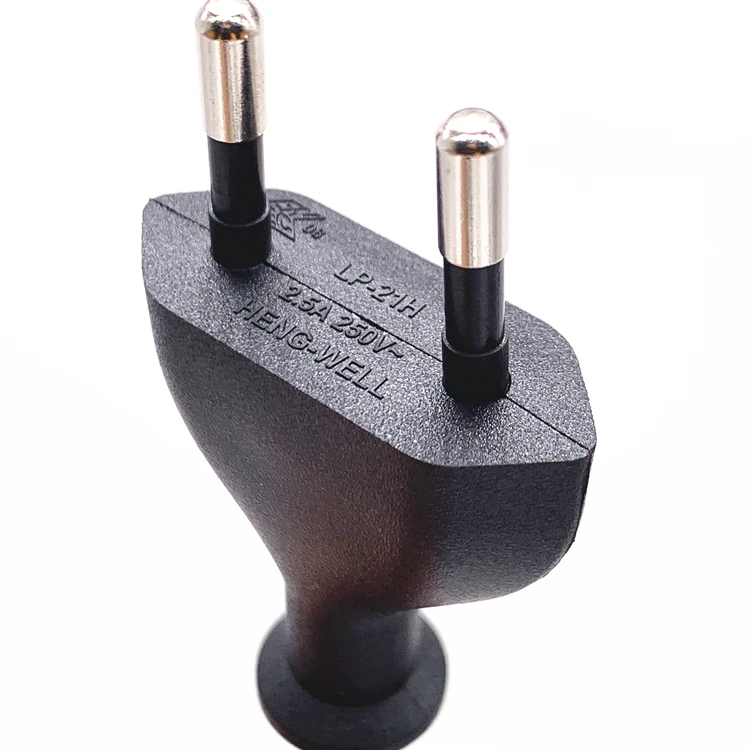 HENG-WELL 2 pin euro power cord for straight hair straightener 360 degree swivel power cord