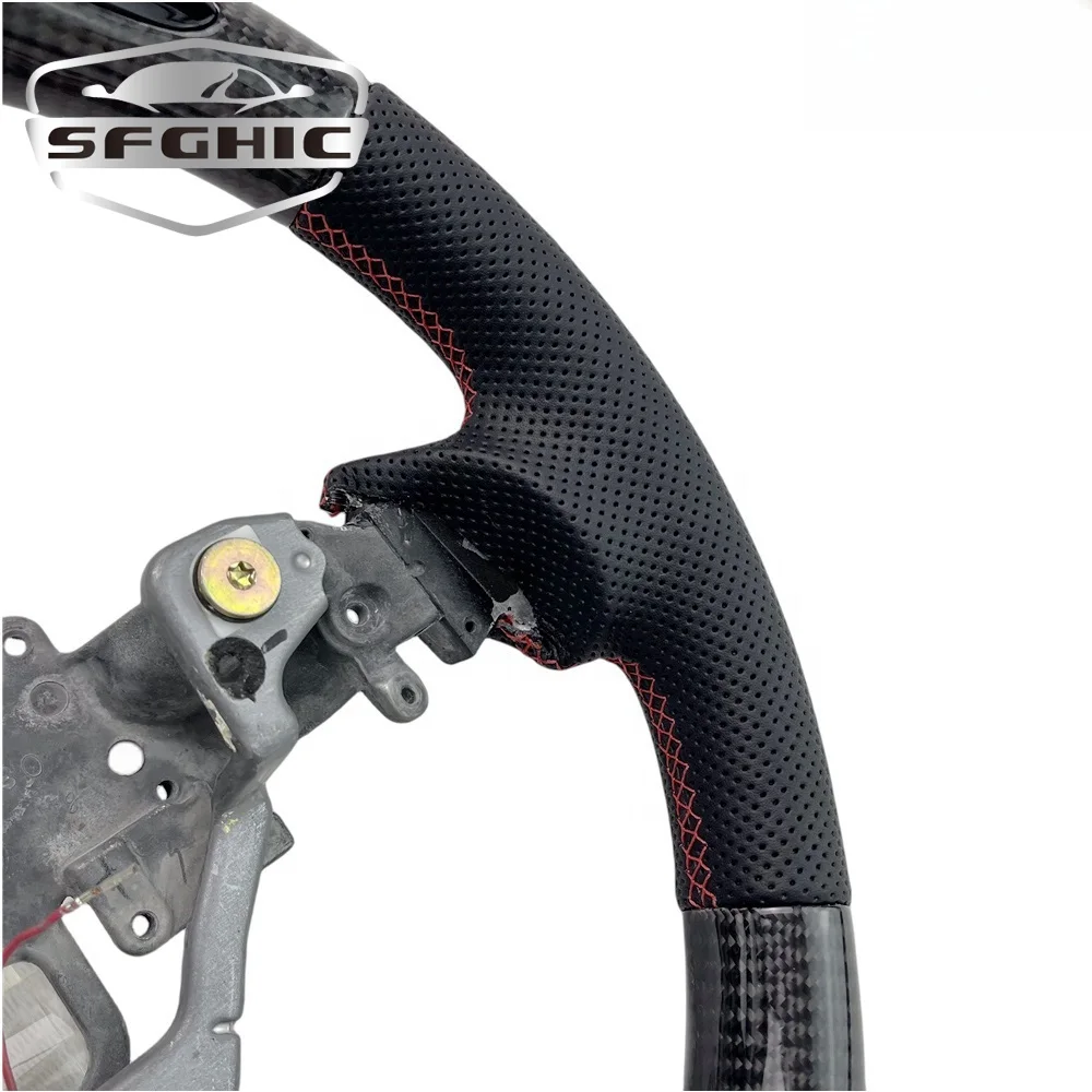 Factory Direct Sales Hot Auto Parts Perforated Leather Carbon Fiber LED Steering Wheel For Mazda RX8 Steering Wheel