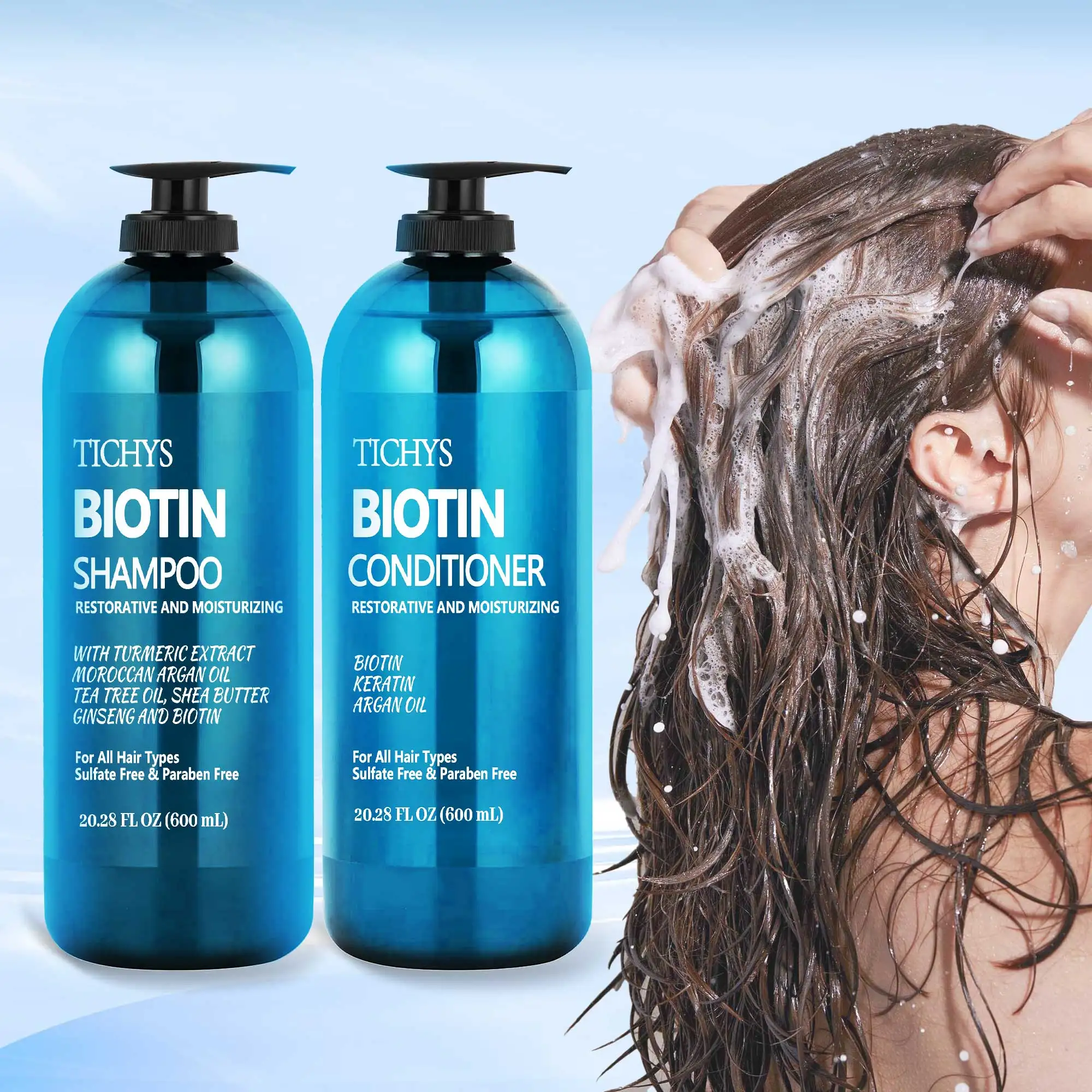 Ultimate Biotin Hair Care Set Moisturizing Shampoo Conditioner Anti-Hair Loss Treatment for Thinning Hair Regrowth Men Women
