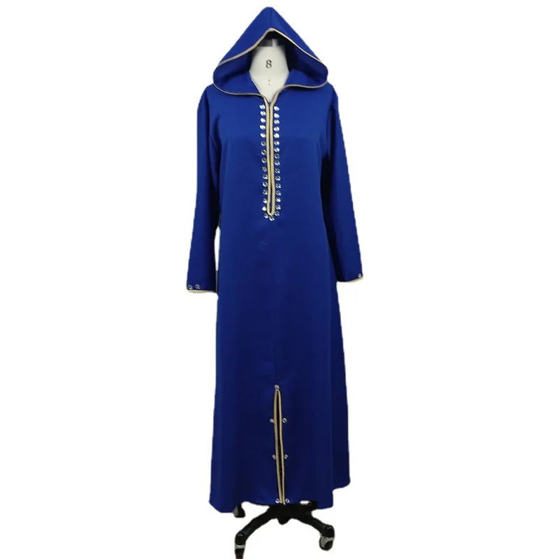 Factory Direct Sale Caftan Dubai Turkey Islamic Muslim Hijab Dress Middle Eastern Robe For Women Hooded Sweater Dress
