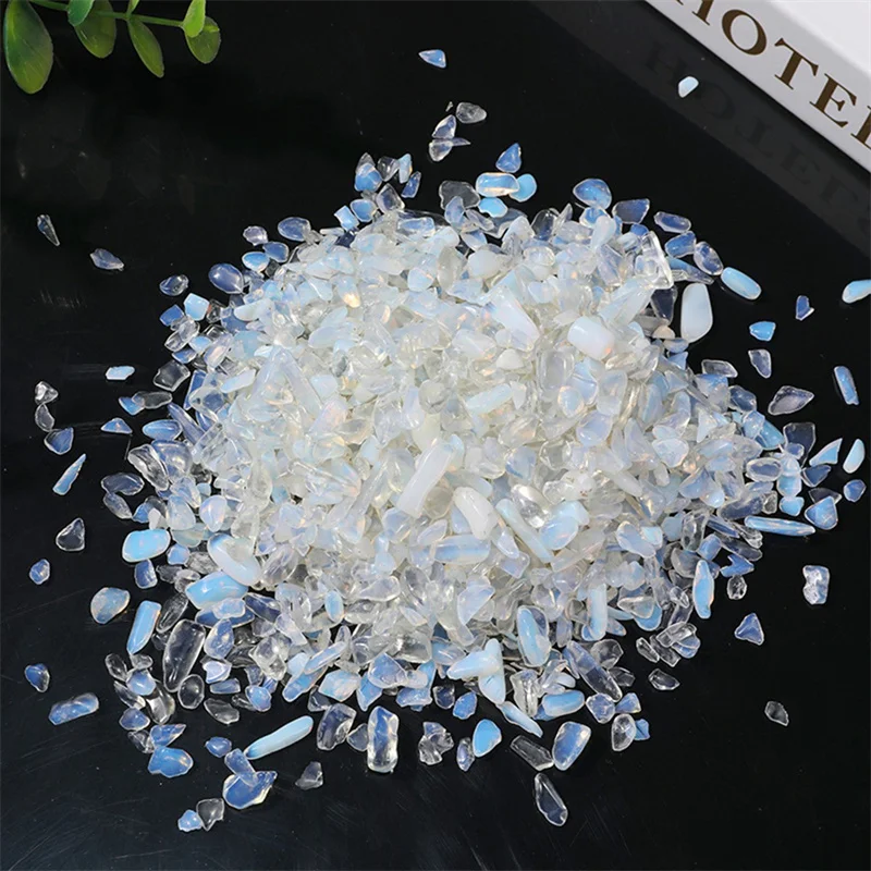 Natural Gemstone Opalite Tumble Stone Custom Healing Crystal Stone Opalite Gravel In Plastic Box For Jewelry