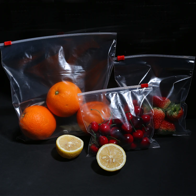 High Quality Resealable Biodegradable Bags Transparent Food Packaging PE Plastic Clear Slider Bags With Zipper