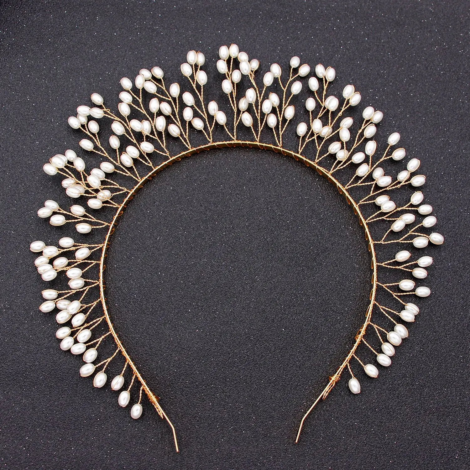 Vintage Party Wedding Tiaras Pageant Crowns Bridal Alloy Leaves Hair Hoop Headband For Women