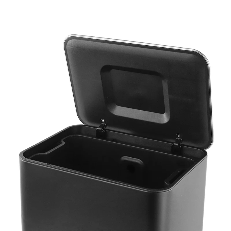 30L indoor rectangular stainless steel trash can bathroom trash can kitchen large capacity pedal  bin with soft closed function