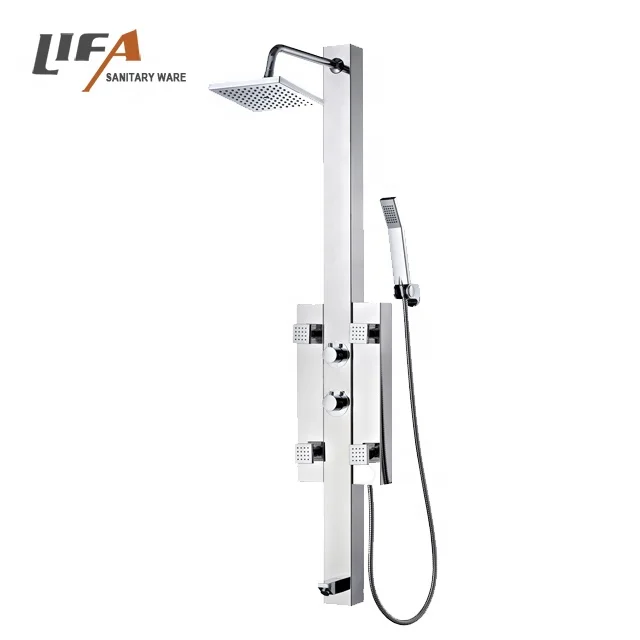 Rain Shower System  with Faucet Anti-finger Stainless Steel Shower Column