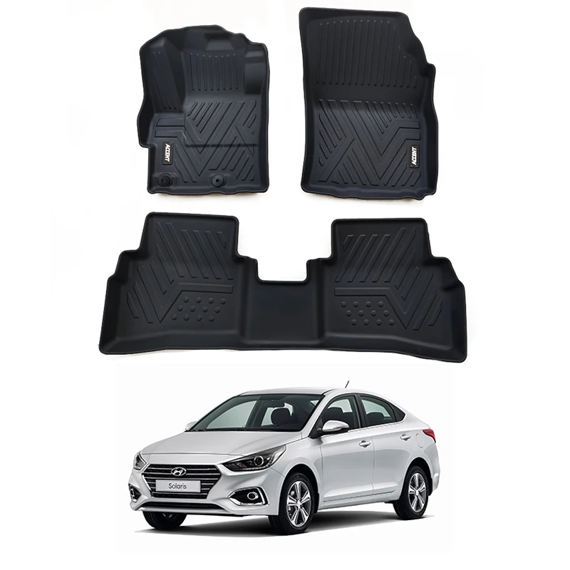 Custom Car Interior Accessories Front Rear Floor Mat Waterproof Car Mat for Accent