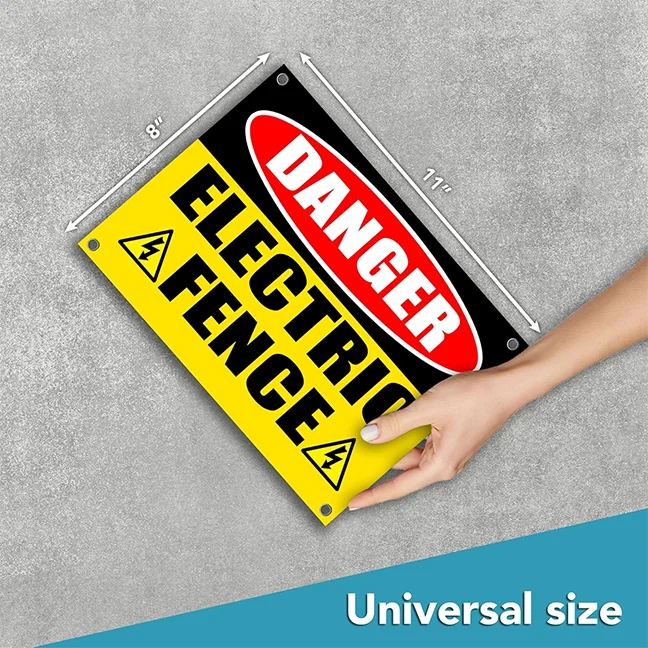 Custom High Quality Danger Electric Fence Sign Electric Fence Safety Warning Signs