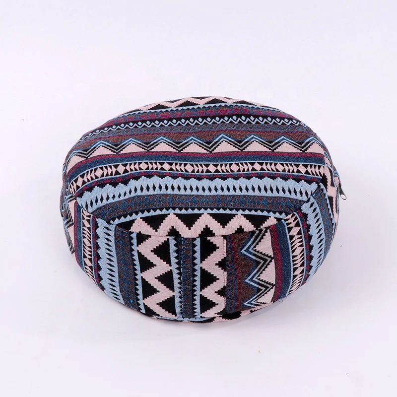 Eco-friendly Organic Filled Yoga Round Floor Meditation Cushion Buckwheat Pillow Set