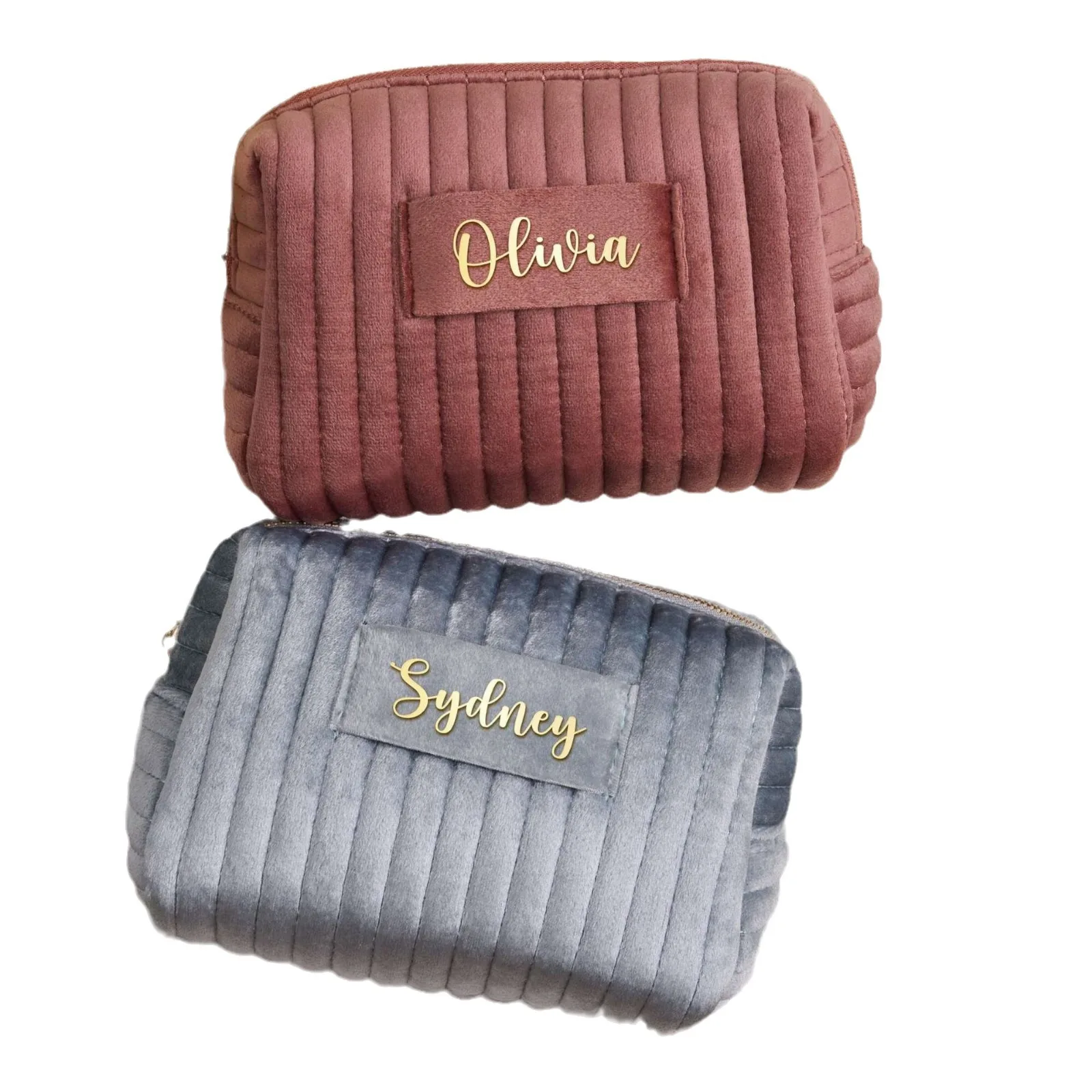Wholesale Personalization Travel Makeup Bag Velvet Luxury Quilting Toiletry Bag Ladies Handle Pouch Cosmetic Bag