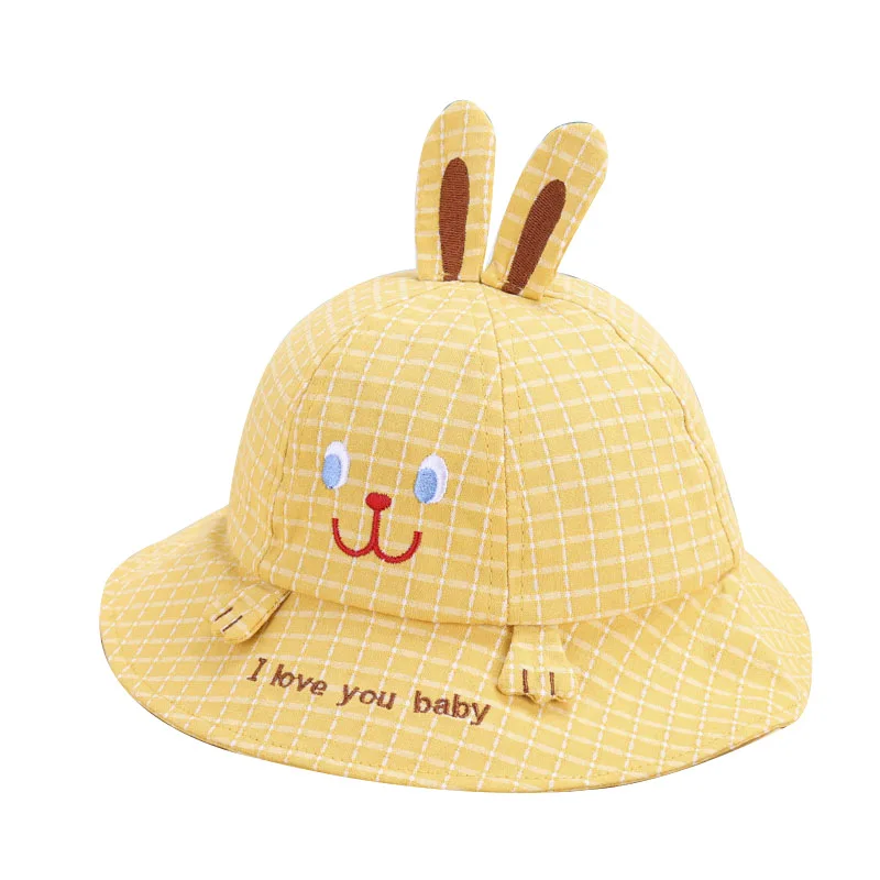 Корейская детская шляпа для рыбалки на весну лето и осень милая от солнца в виде кролика