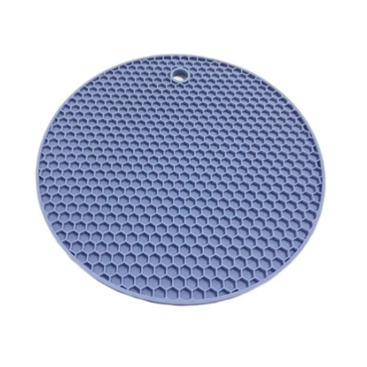 Non-slip Silicone Insulation Mat Round Honeycomb Multipurpose Drying Mat Pot Holders Heat Resistant Coasters for Kitchen