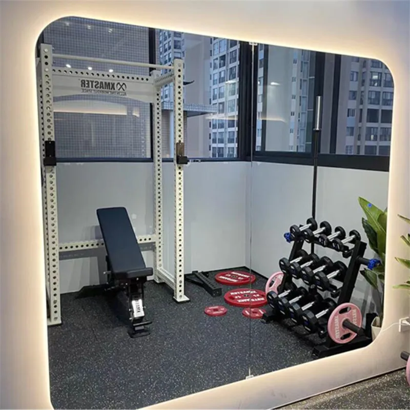 Factory Wholesale Large Size High-definition Full-Body Dance Studio Gym Wall Mirror With LED Light