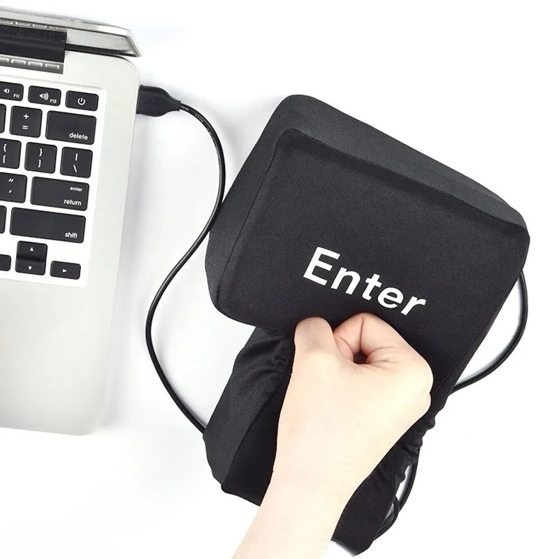 Factory Wholesale Enter Key Anti-Stress Pillow Usb Sponge Button For Desktop Laptop Keyboard Big Enter Key Pillow