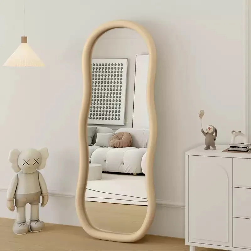 Wholesale Full-length mirror  home standing floor mirror living room  wavy dressing mirror