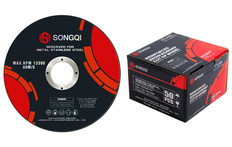 SONGQI Disco De Corte 4 1/2 Inch 115 mm Cutting Disc Abrasive Metal Cutting Disc for Steel/Stainless Steel With Wholesale Price