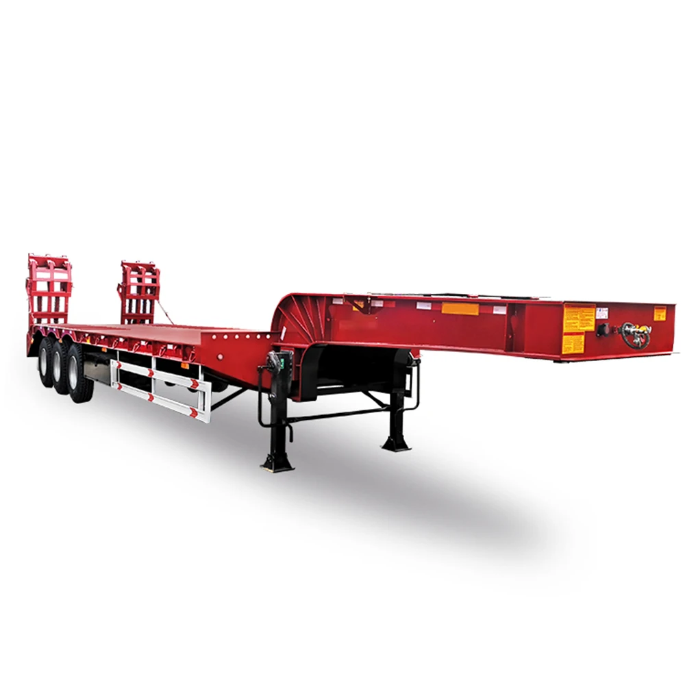 TSD 4 Axles Lowboy Trailer 60 --100 Tons Low bed  Truck Semi Trailer