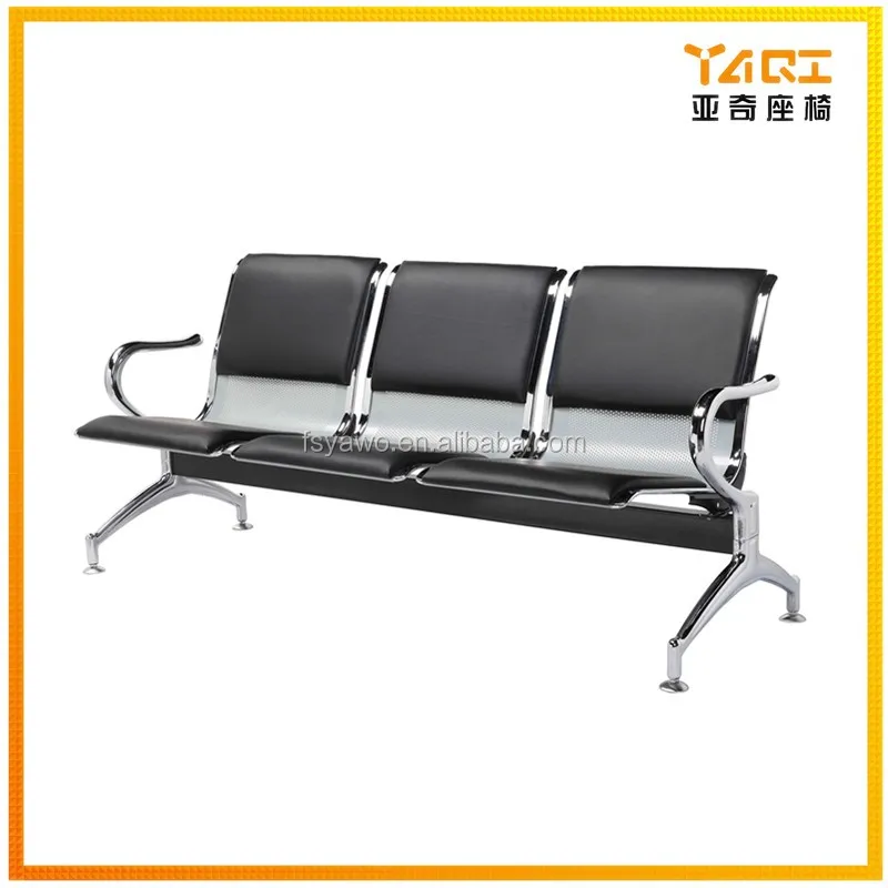 Alibaba скидка Фошань общественных мебель Прочный аэропорта больницы мест 3-местный кожаный металлический стул YA-25