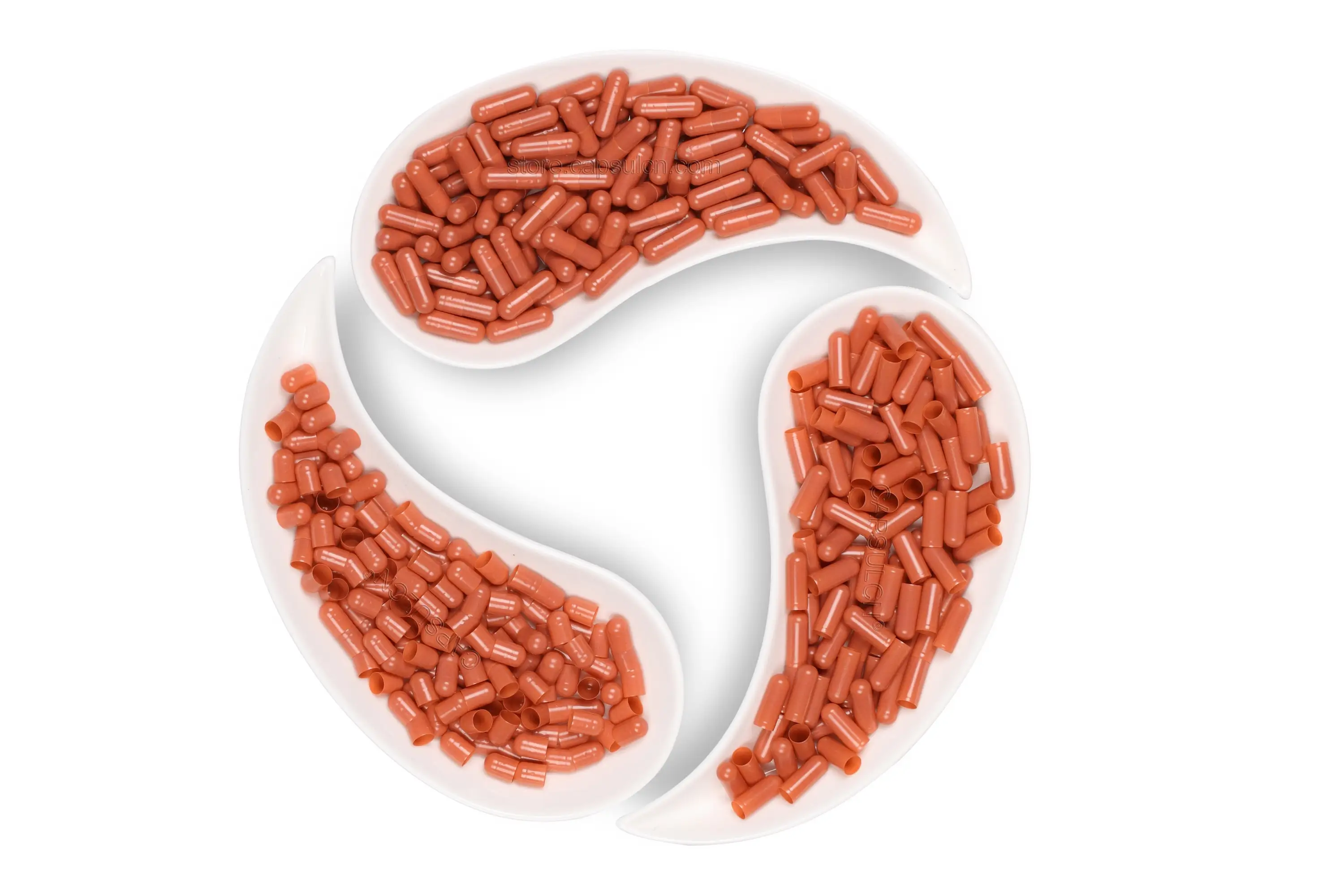 CapsulCN Flesh Pink Customizable Separated Bulk Empty Gelatin Capsules Size 1# Light Dark Gel