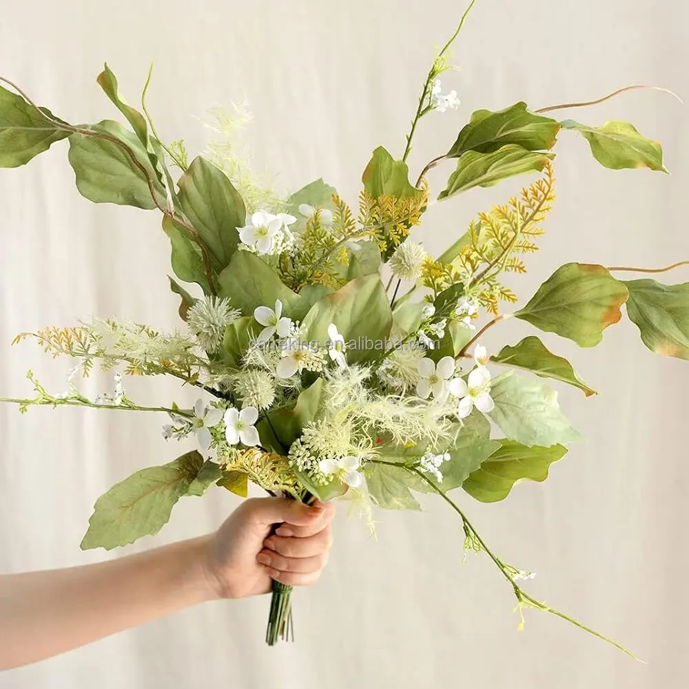 Manufacturer Wholesale Terracotta & Green Artificial Silk Greenery Plants For DIY Wedding Arch Bouquet Filler Table decor