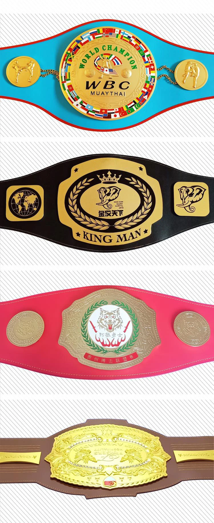 High Quality Gold Leather Belt Customized Boxing Championship Gold Belt WWE World Heavyweight Championship Gold Belt