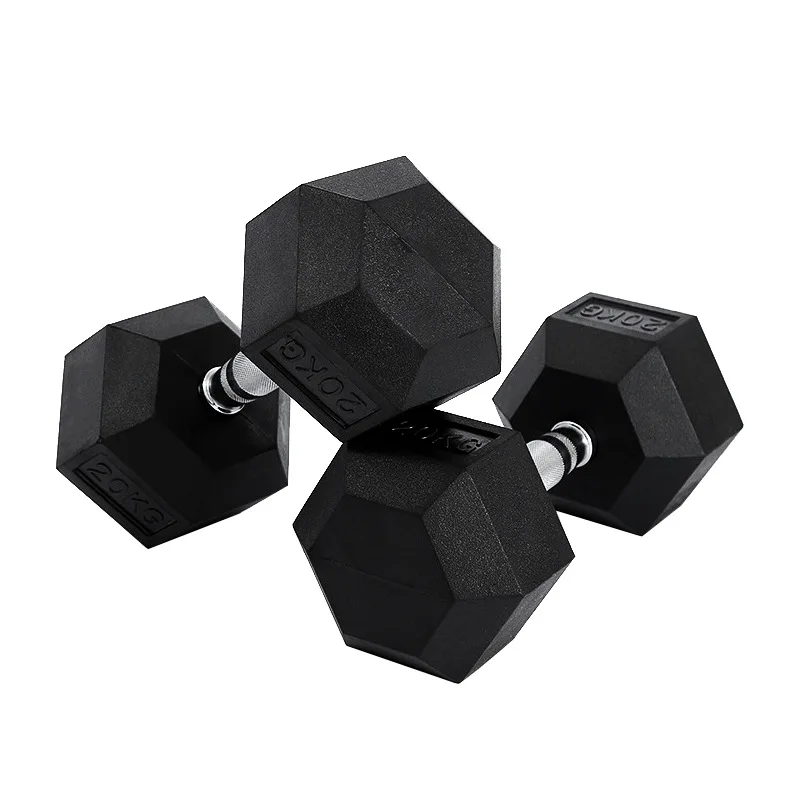 Best Home Fitness Equipment Free Weight Exercise Rubber Hex Dumbbells