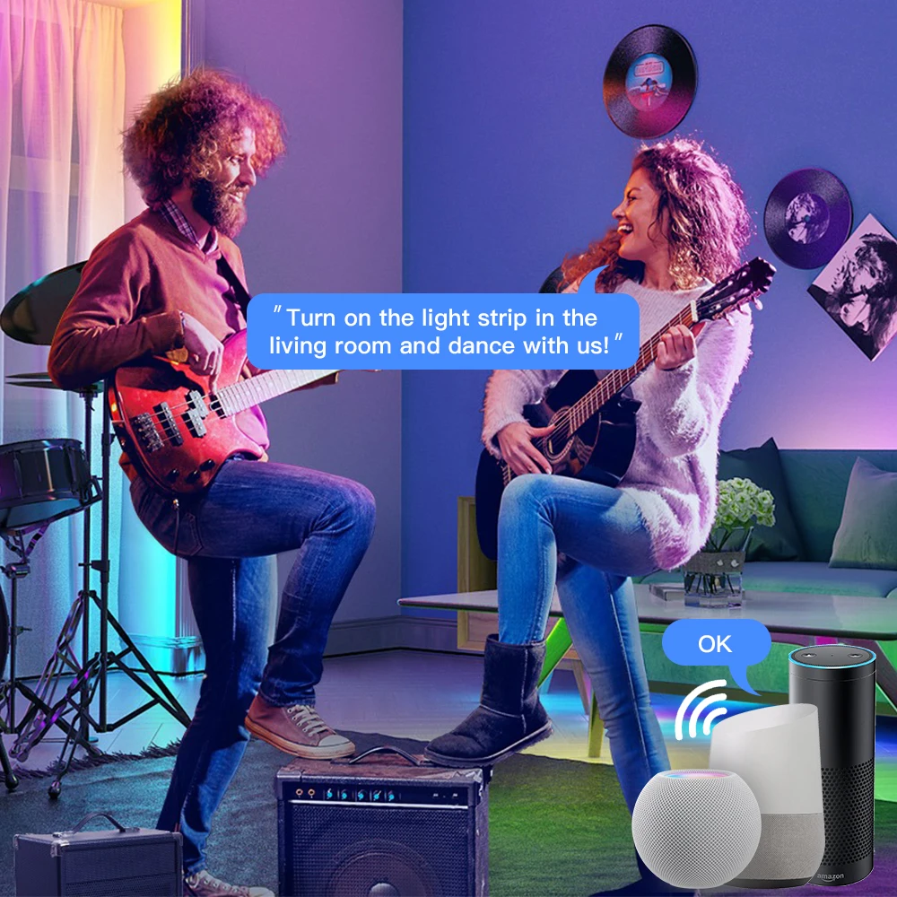 Zemismart 5M LED Light Strip RGBW Light Belt Work with Homekit Tuya Zigbee Smart Light Strip SiriAlexa Google Home Voice Control