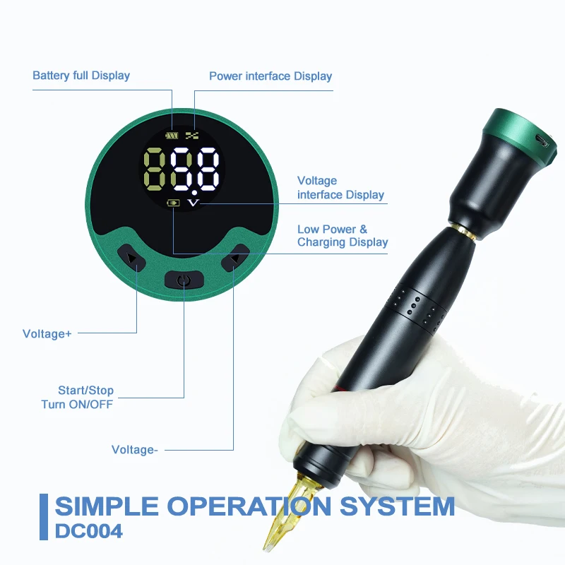 Professional tattoo supplies!1600MAH Large capacity wireless tattoo power supply for RCA/DC tattoo pens