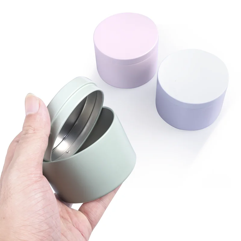 Factory Metal Tins Box For 16 Oz Candle 8Oz Black Candle Tins Can Custom Paint Tin Can For 4 Oz Candles Packaging Tinplate Case