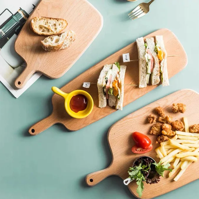 2022 Kitchen Gift Set Dark Color round Eco-Stylish Wood Cutting Board with Handle Durable Acacia Wood Serving Board for Chopping