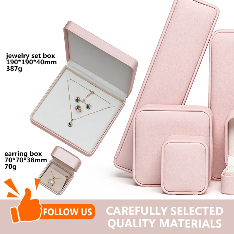 Factory Customized PU Leather Jewelry Box Ring Pendant Jewelry Box Bracelet Silver Luxury  Jewelry Packaging Box Printed LOGO