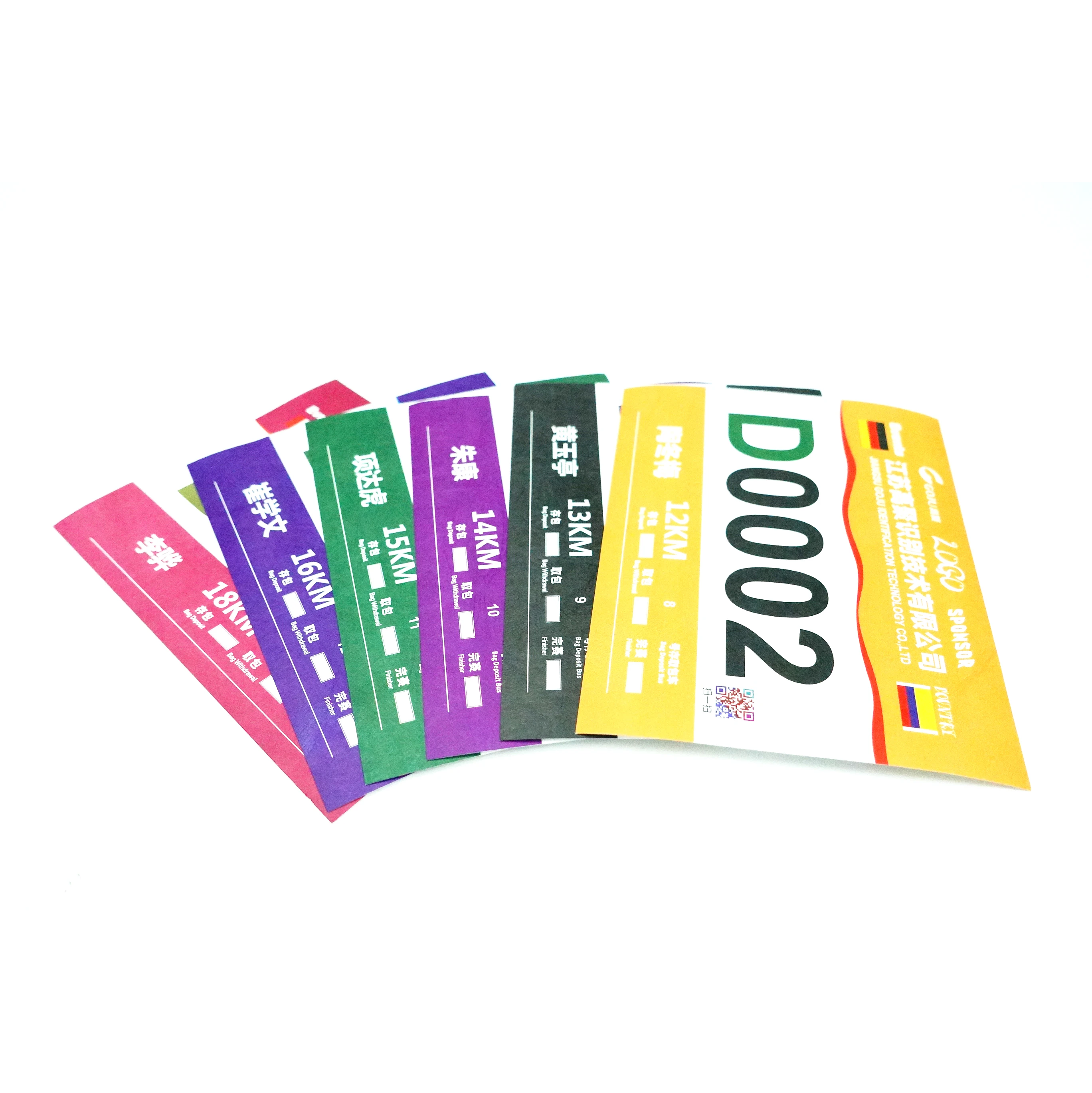 High Quality Customize Tyvek Paper Race Bib Number For Race Running Number