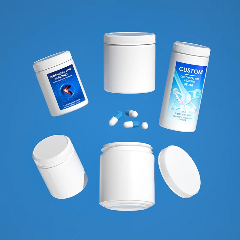 High Quality 120cc 160cc 250cc HDPE Plastic Vitamin Bottle Food Grade Jar With Double Flip Cap