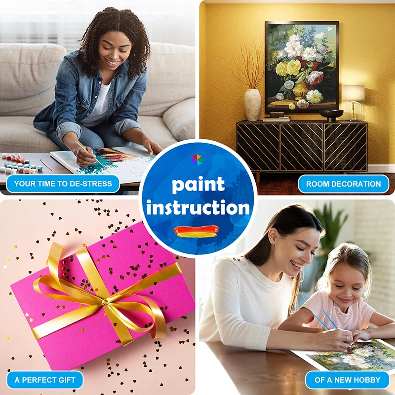 
new design handmade customized pattern diy digital absract oil painting by number kits wall art 