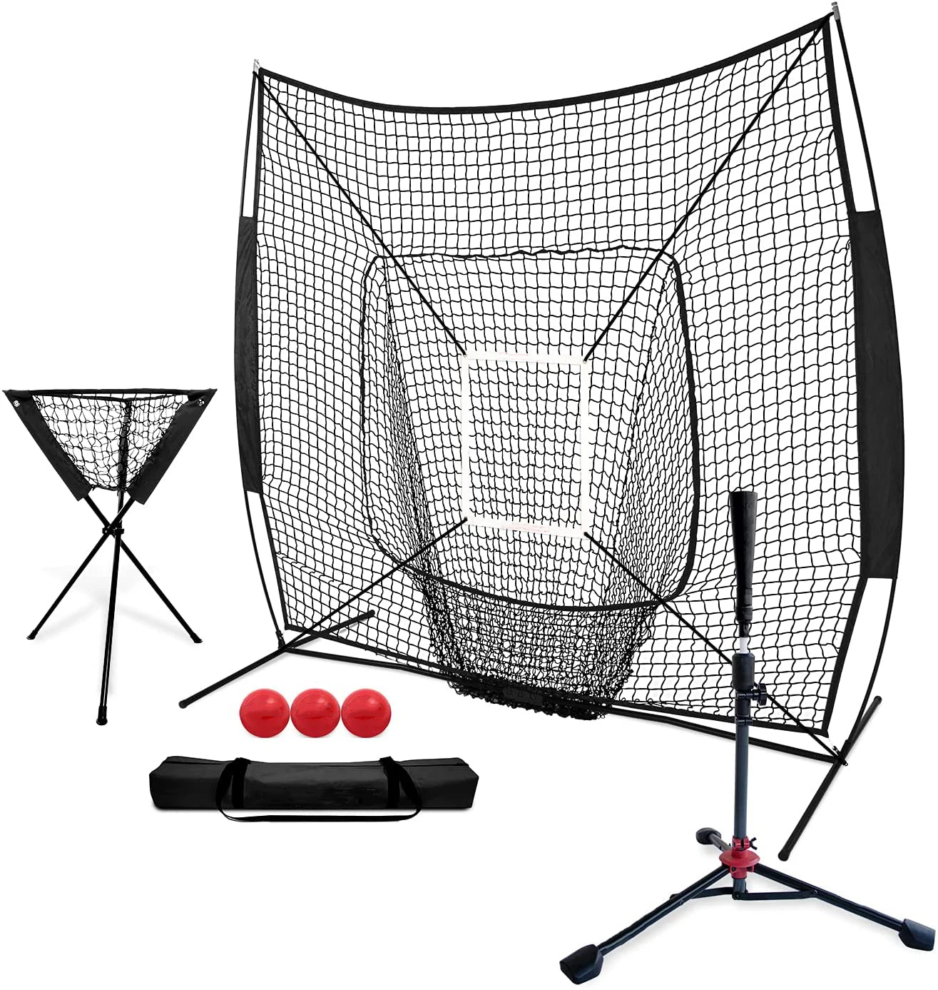 High Quality DLX Baseball Ball Caddy Batting Tee Training Baseball Net Set