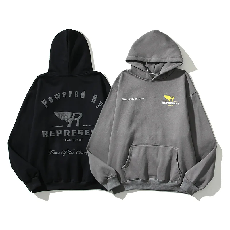 Mens Pullover Hoodie 2022 Autumn Winter Solid Color Fleece Cotton Sweatshirt No String Heavyweight 3d Puff Print Hoodies For Men