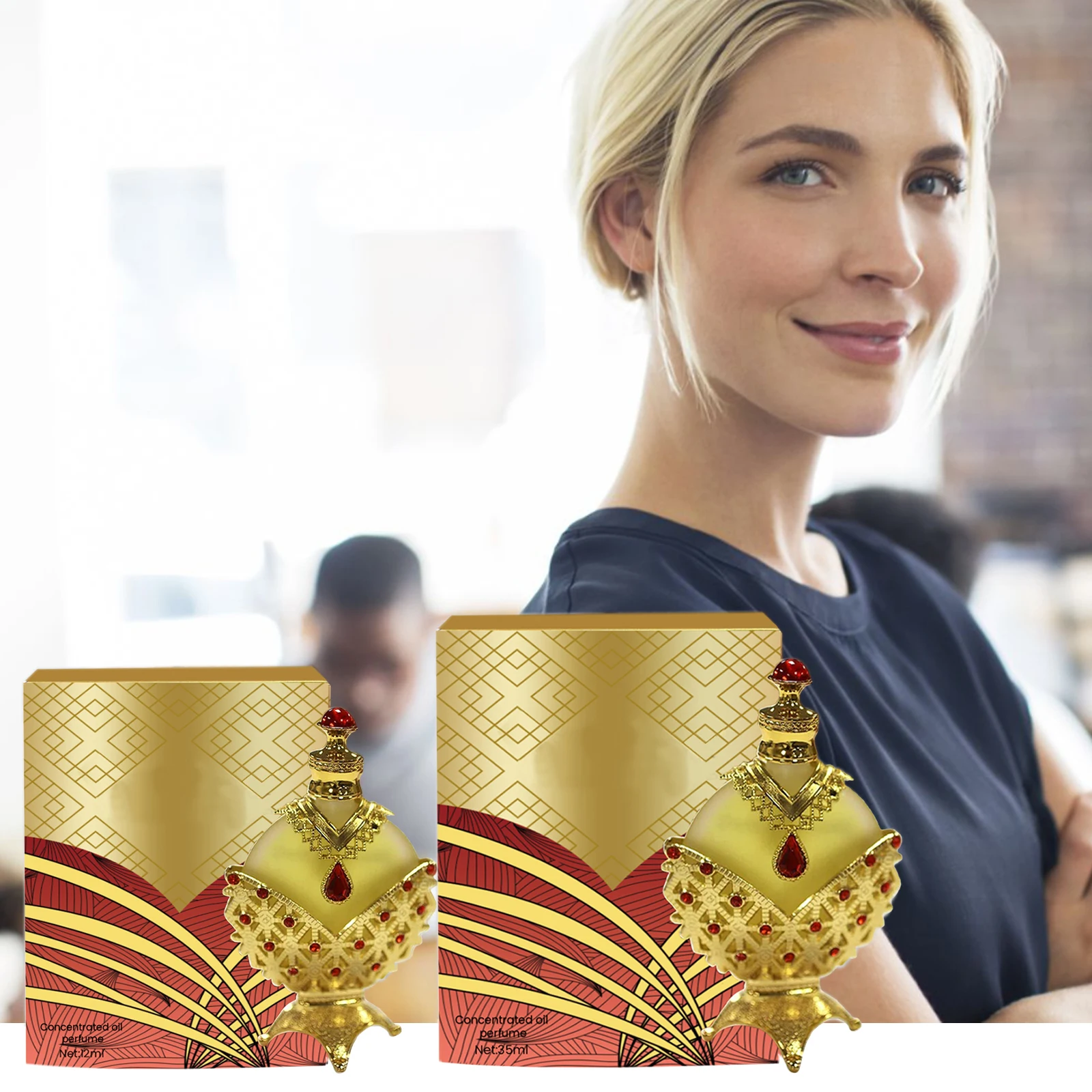 Customized Luxury Gold Perfume Oil Concentrated Wholesale Dubai Long Lasting Arabian Perfume Oil for Women