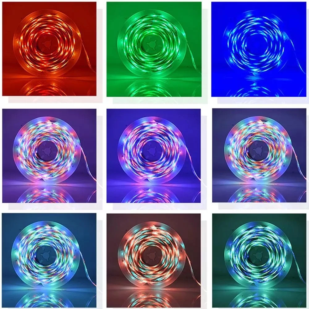 Светодиодные полосы света Водонепроницаемый 300 светодиоды 16.4ft 5 м водонепроницаемая гибкая изменяющая цвета RGB SMD 5050 комплект