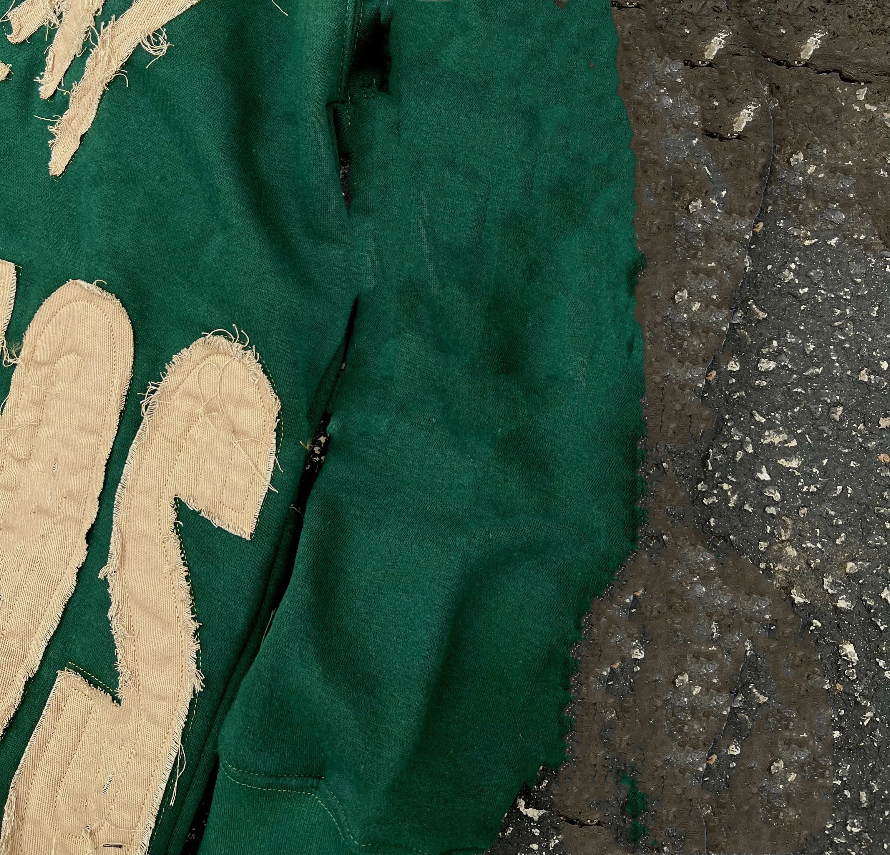 Heavyweight Copped Custom Distressed Embroidery Applique Patch Mens Pullover Autumn Winter Raw Hem Cropped Hoodie Oversized Men