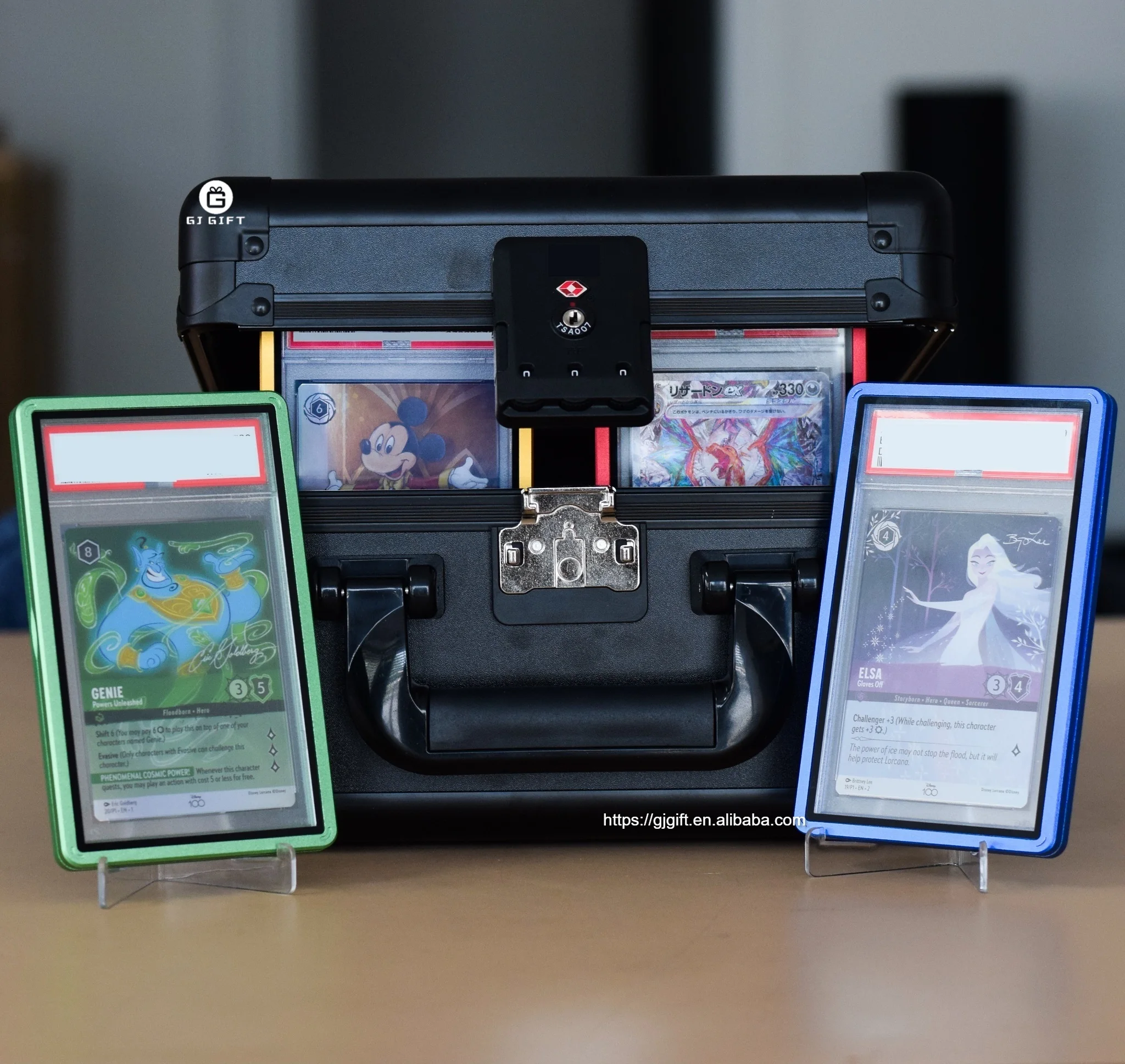 Pokemoned Graded Card Slab Sleeve Aluminium Magnetic Double-Sided 100% Uvr Tempered Glass Card Case And Metal Storage Boxes