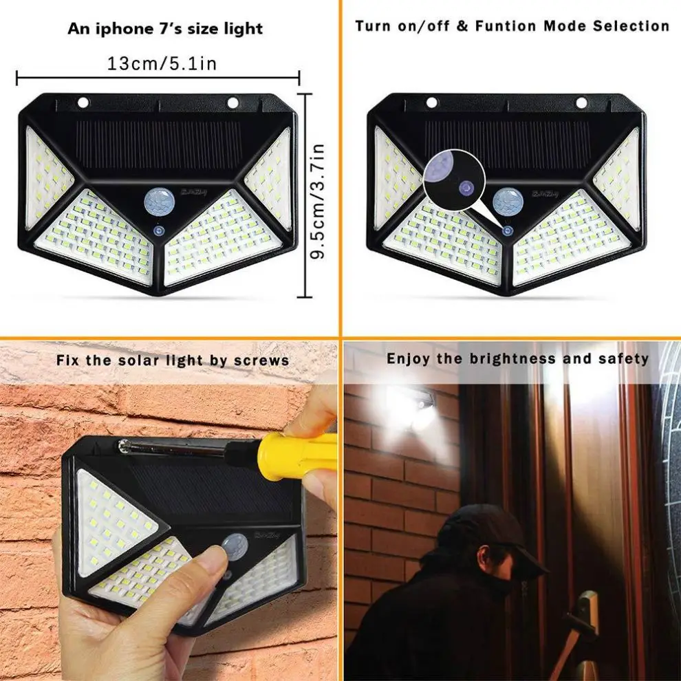 Popular Beam Angle Outdoor Solar Sensor Garden Light Led Outdoor Waterproof Wall Light