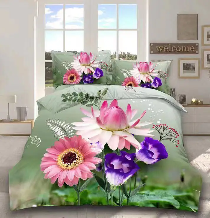 
3d flowerprinting textile fabric 100% polyester brushed fabric 