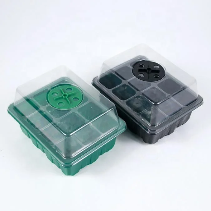 12 hole  plastic nursery tray with lid  Flower Pot Sprouting Plant Growing Tray